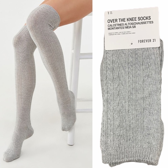 Forever 21 Accessories - Cable Knitted Pattern Over The Knee Socks